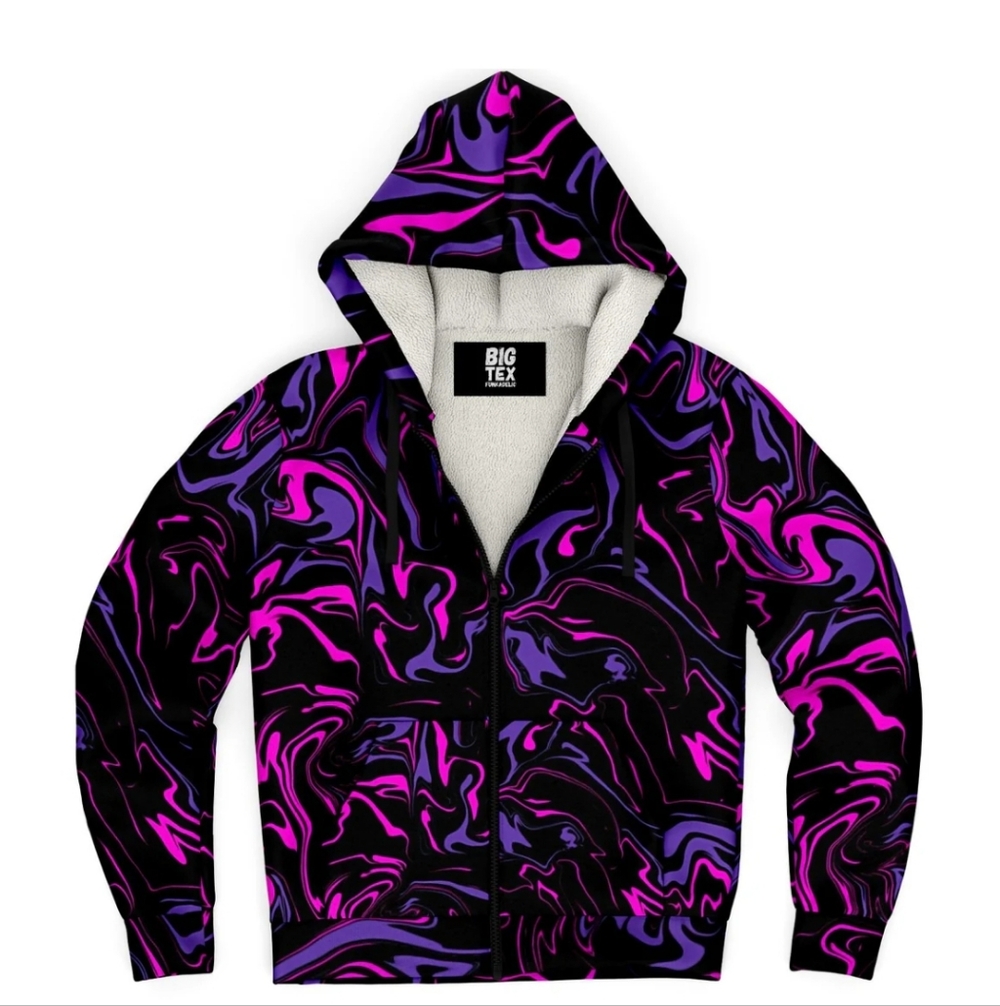 Sherpa hoodie "midnight oil" Jacket (L)
